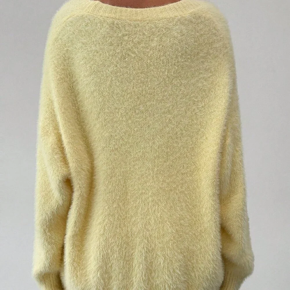 Yellow Casual Womens Oversized Long Sleeve Cardigan and Sweater Maxi Skirt set